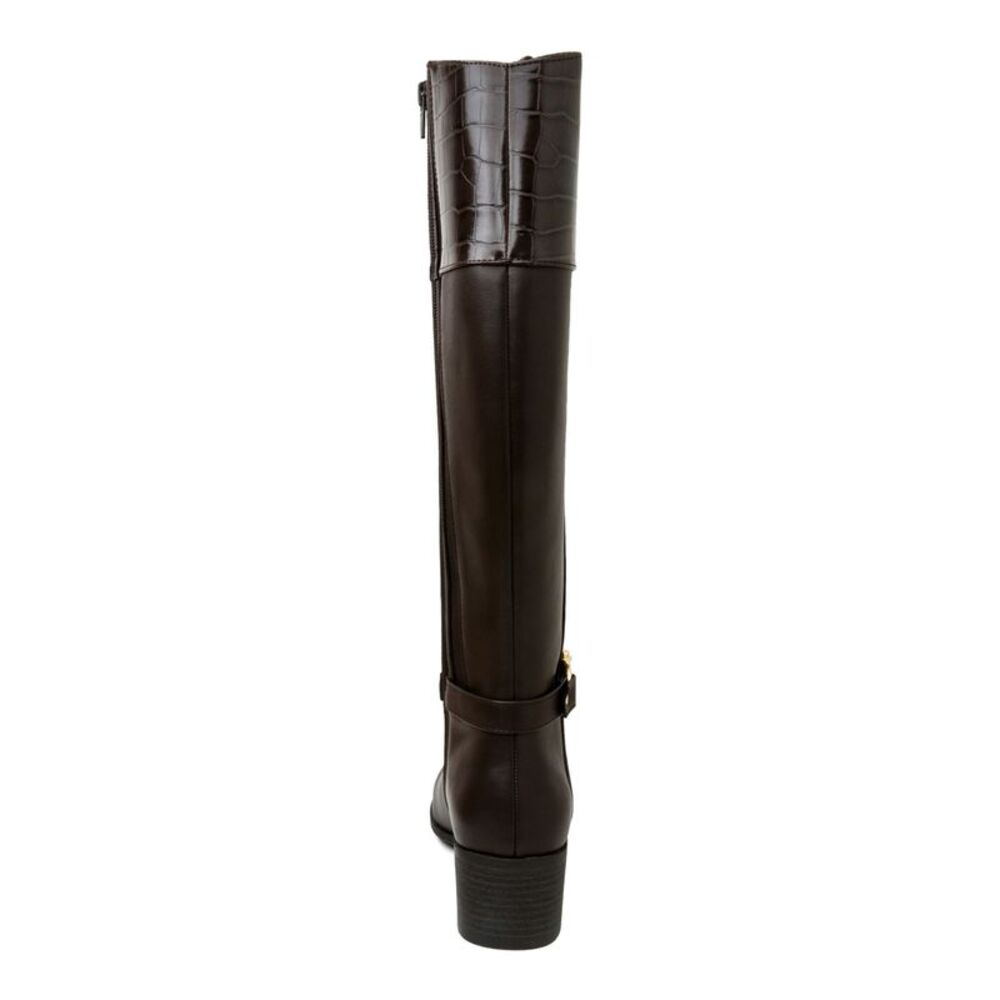 KAREN SCOTT Womens Black Croc Harness Straps Vickyy Almond Riding Boot 8 M - Picture 3 of 4